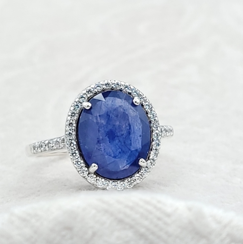 blue sapphire in sterling silver 925